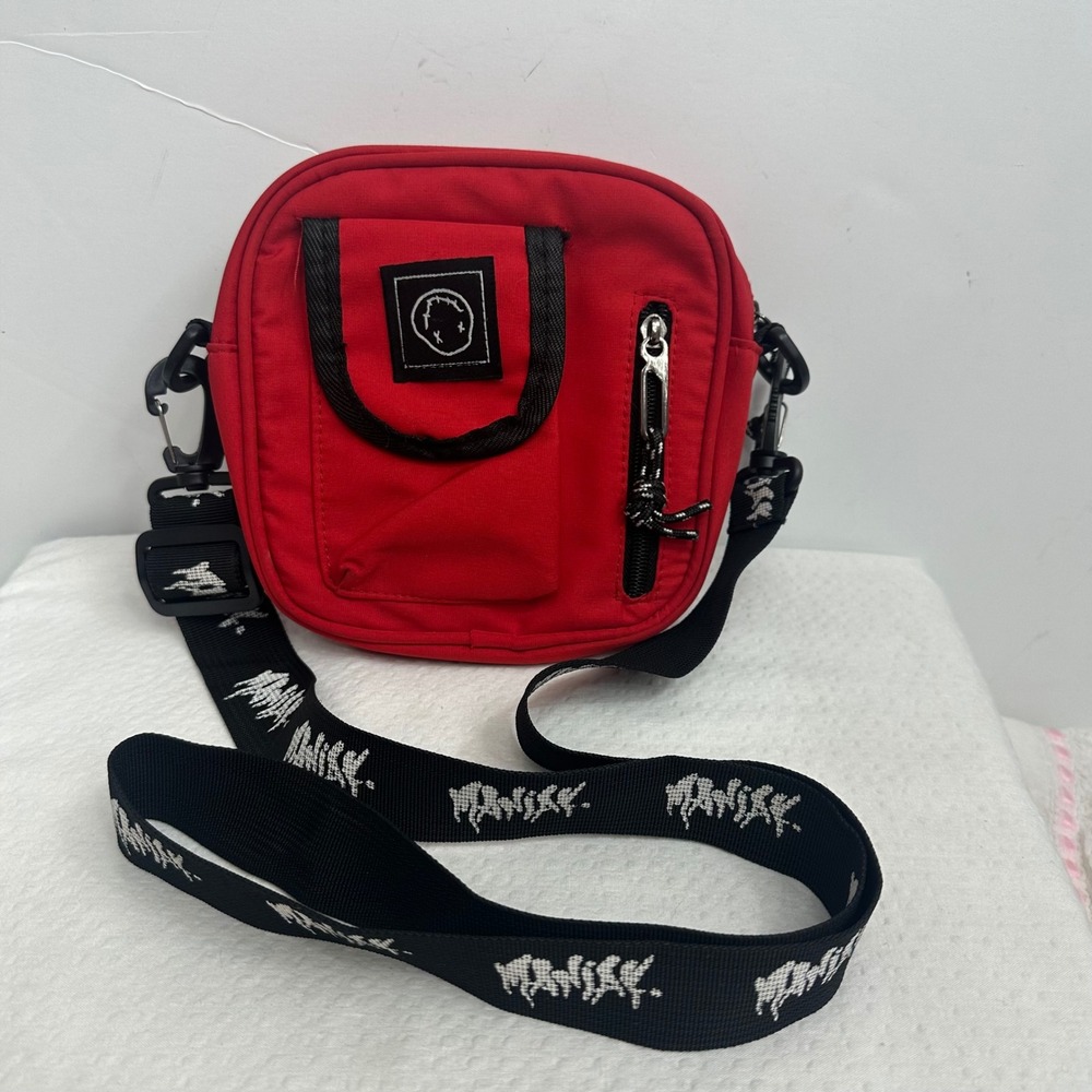 Maniak Red‎ Crossbody Shoulder Bag Branded Strap Streetwear Utility Pouch Small